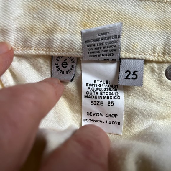 Etica White & Botanical Tie Die High Rise Straight Jeans 25 - Picture 6 of 13